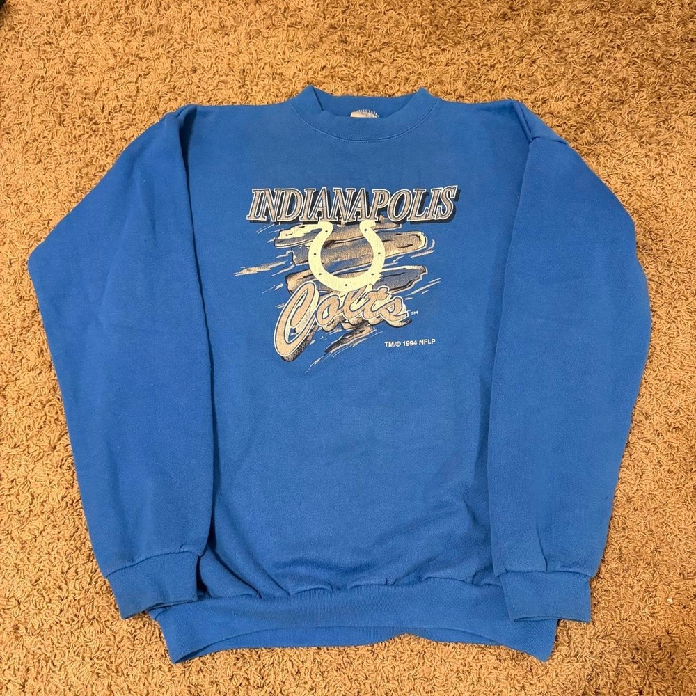 Vintage 1994 Indianapolis Colts Logo 7 Crewneck Sweatshirt Blue Mens XL NFL